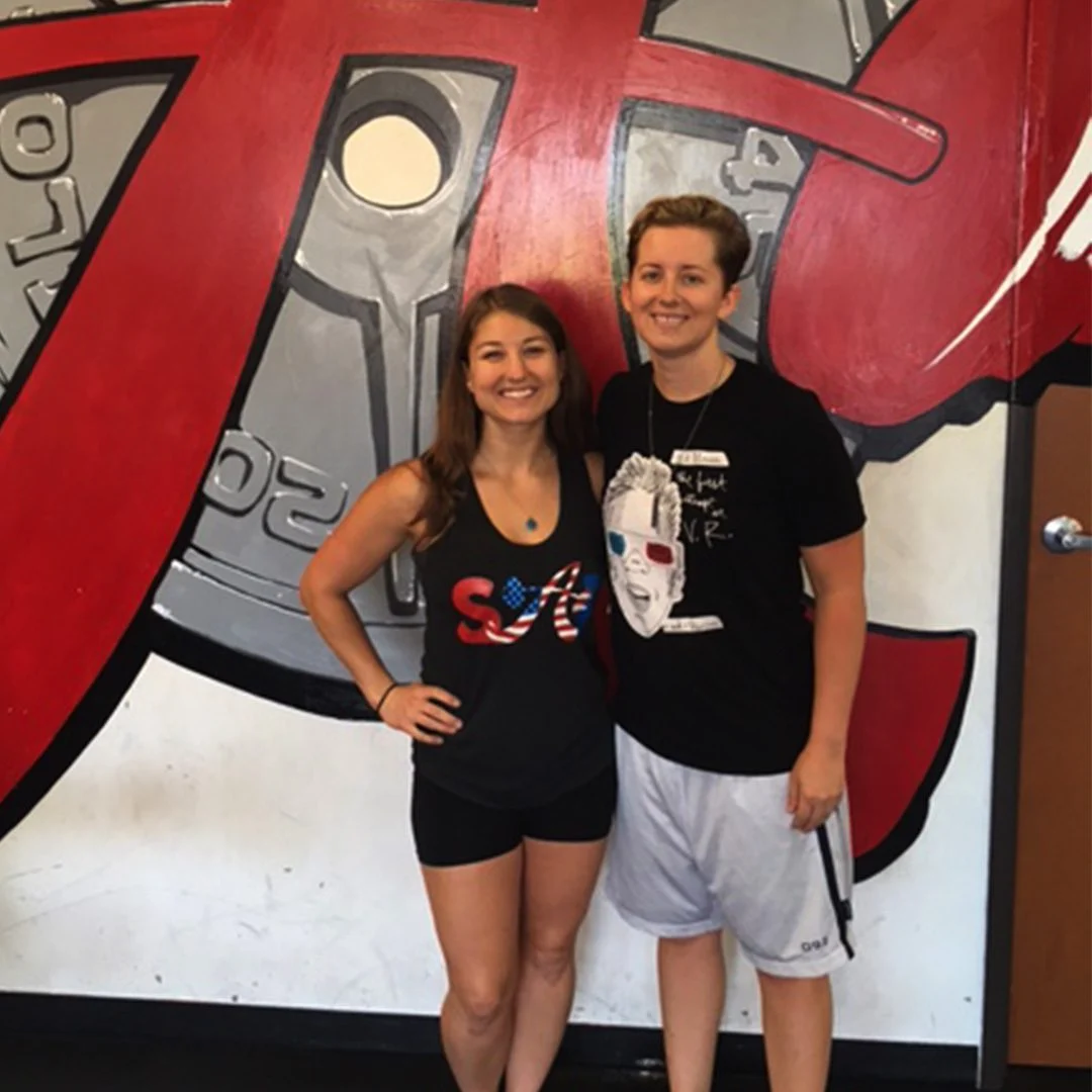 Athlete of the Month with her trainer