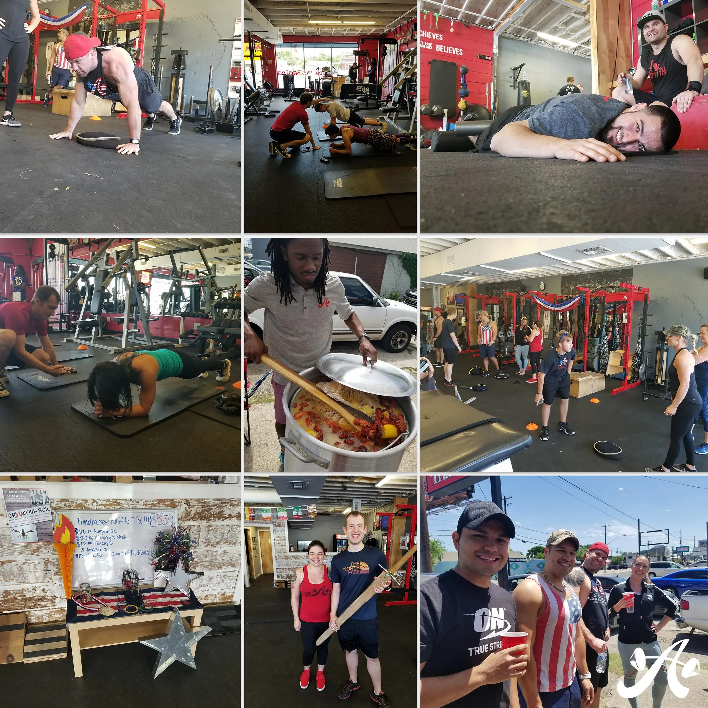 Photo collage of a fitness event supporting Darryl