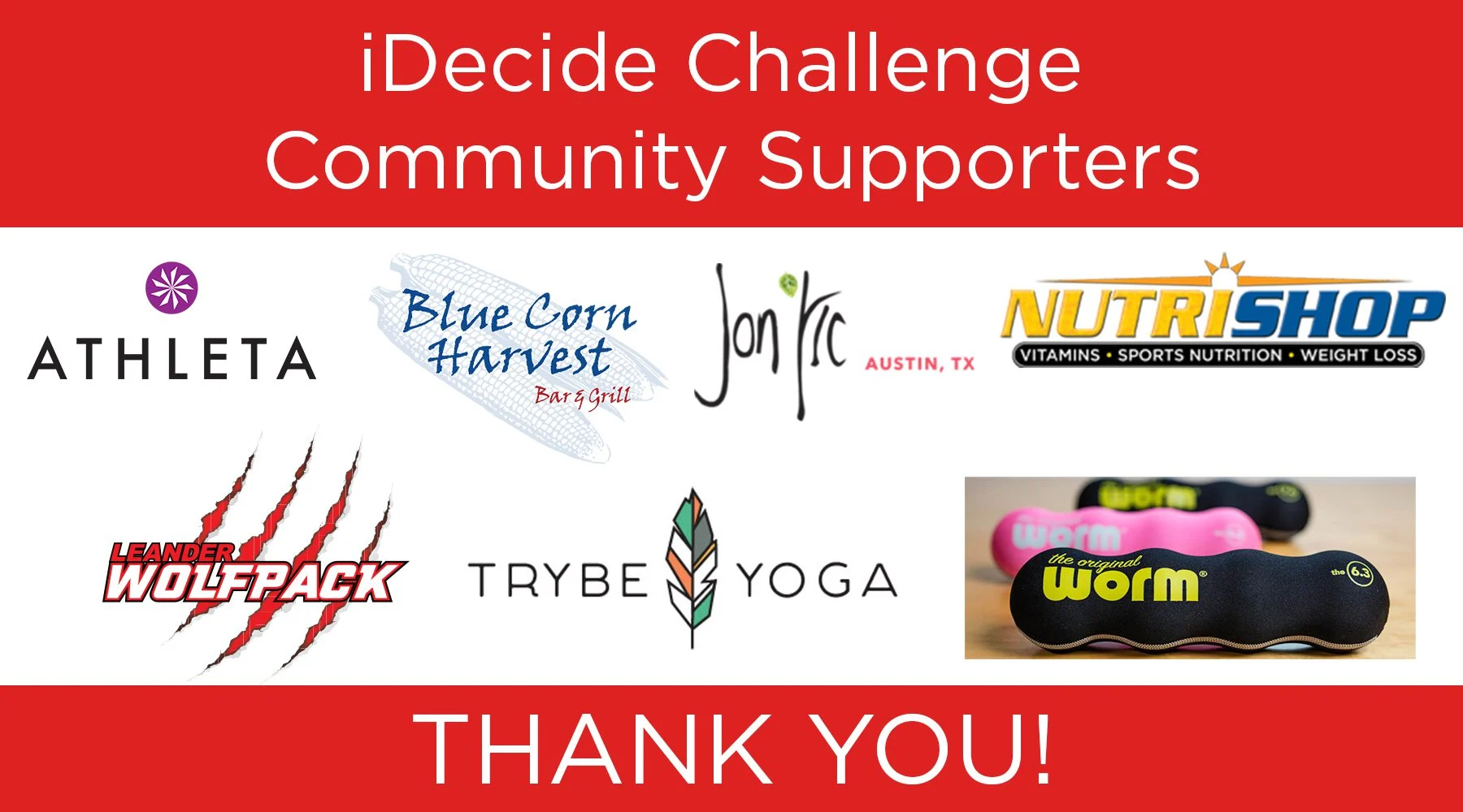 graphic showing the logos of the iDecide challenge sponsors