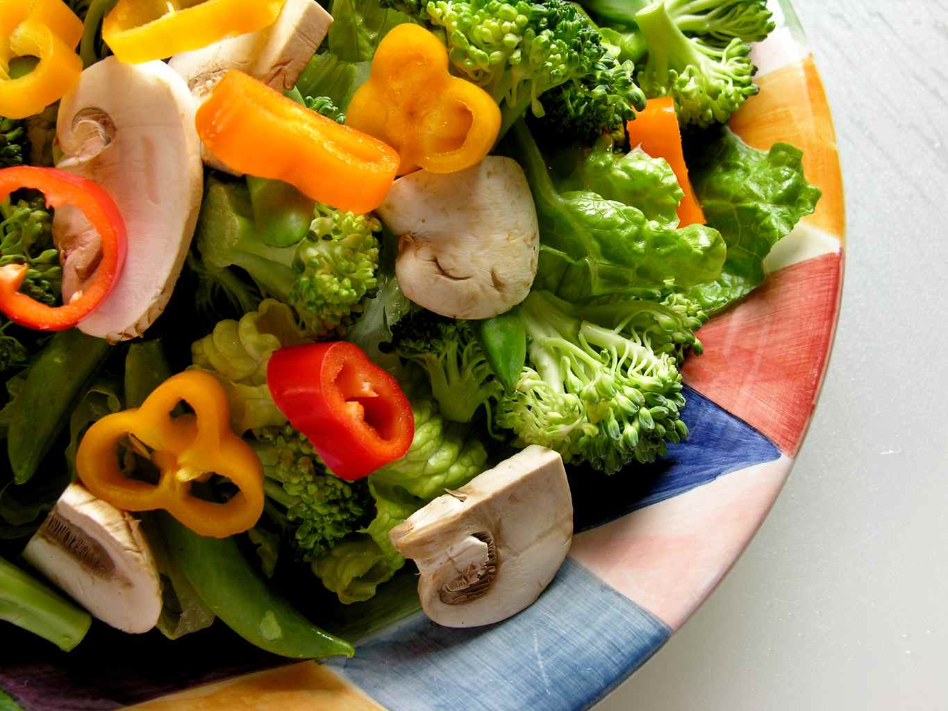 Brightly colored vegetable salad