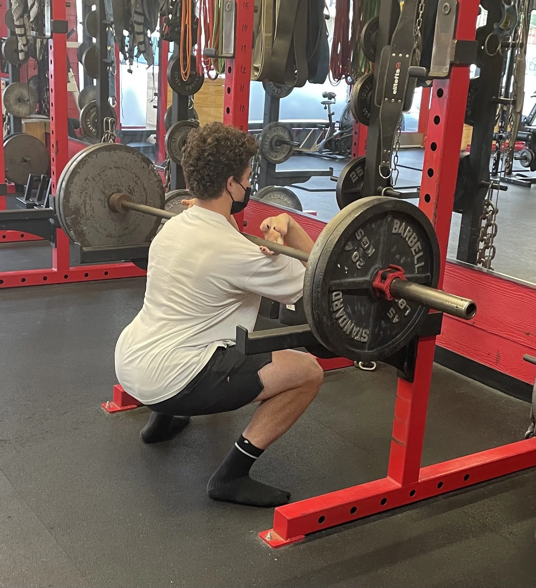 Sports Performance highlight doing a front squat