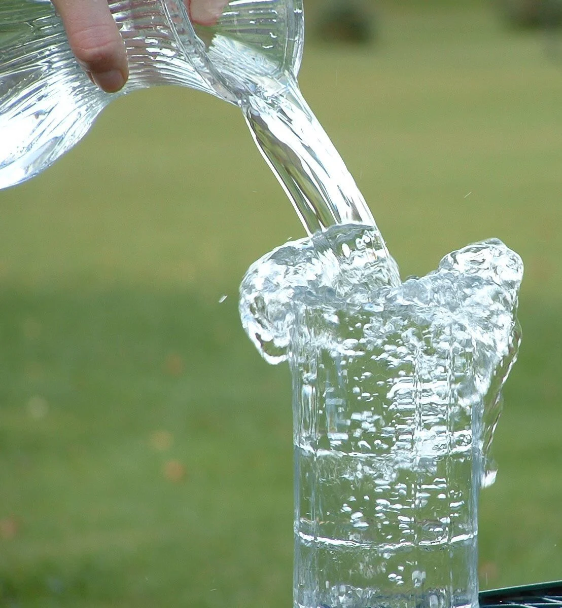 water being poured into a glass