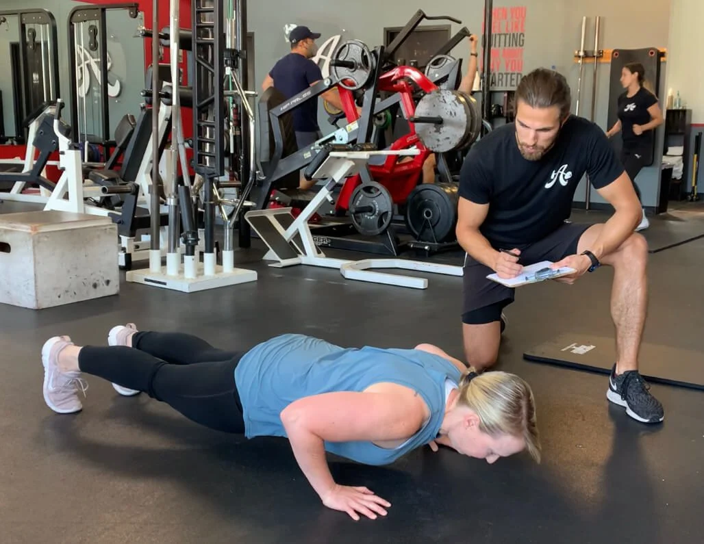Clare doing a push up