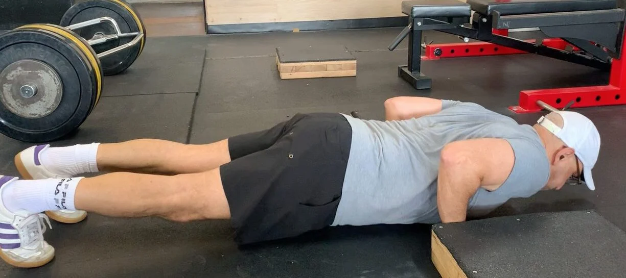 Client highlight doing a push up