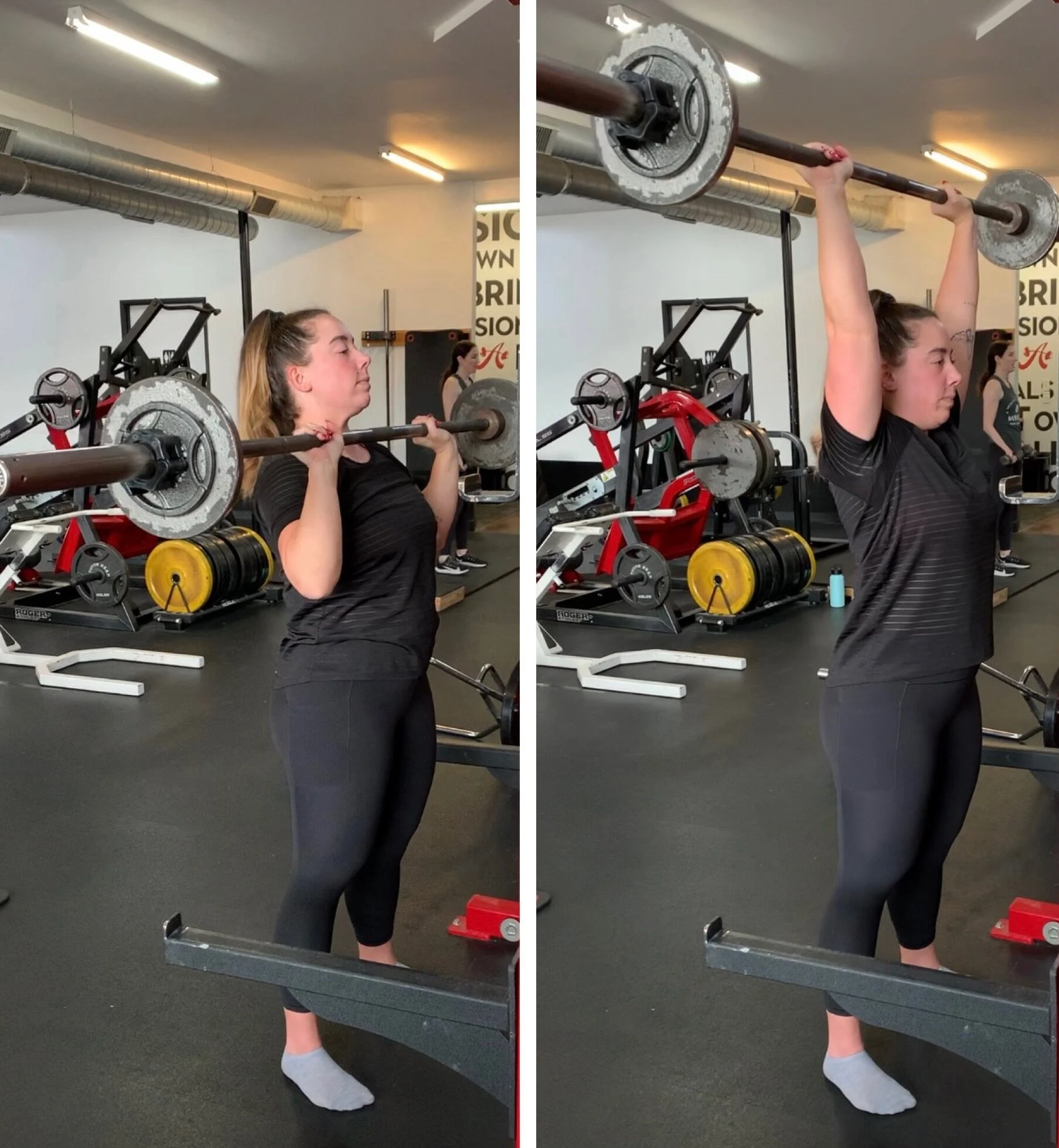 Alexa performing a barbell overhead press
