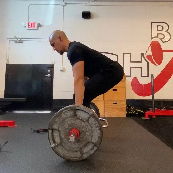 Personal trainer Eric Brooks performing a deadlift