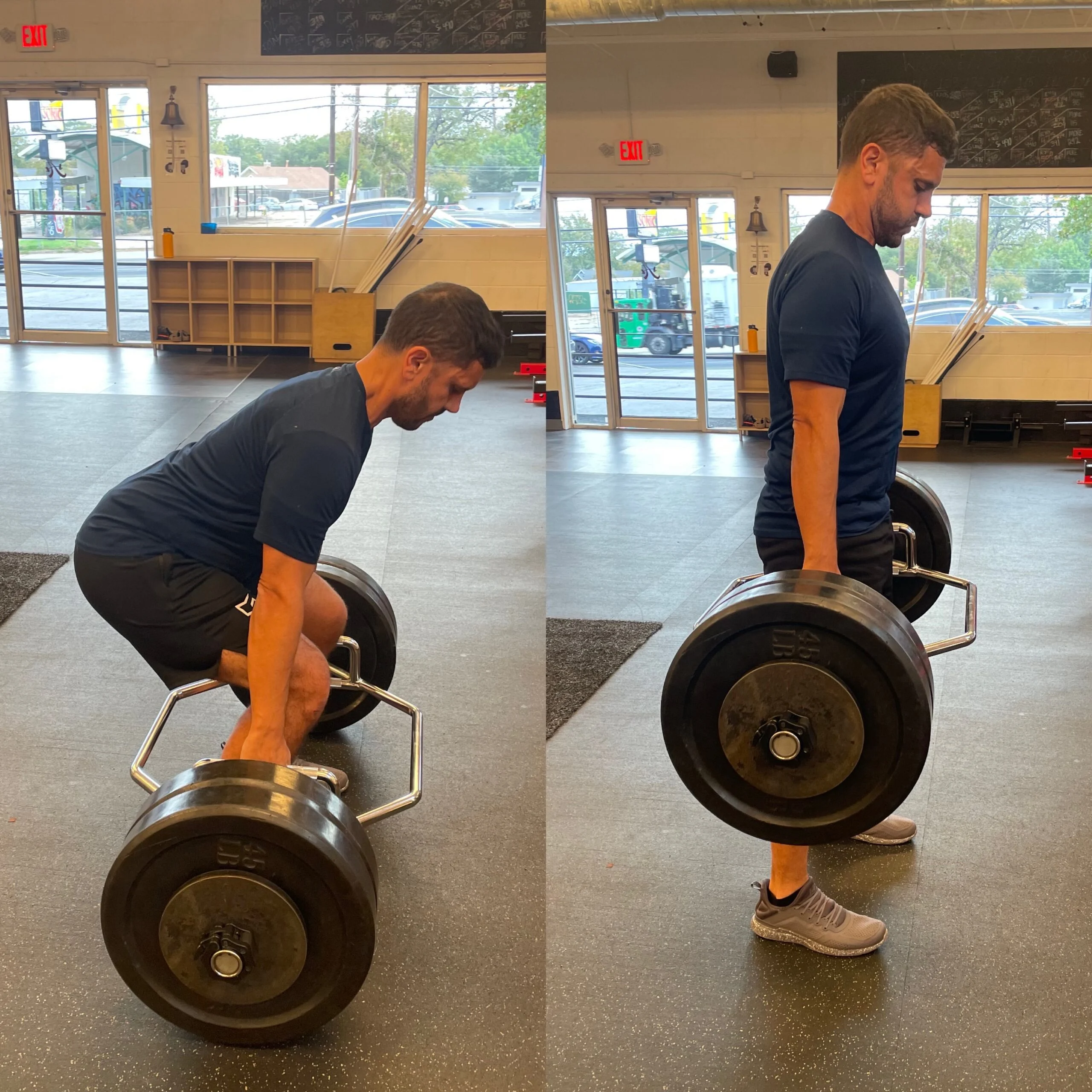 Client highlight doing a trap bar deadlift
