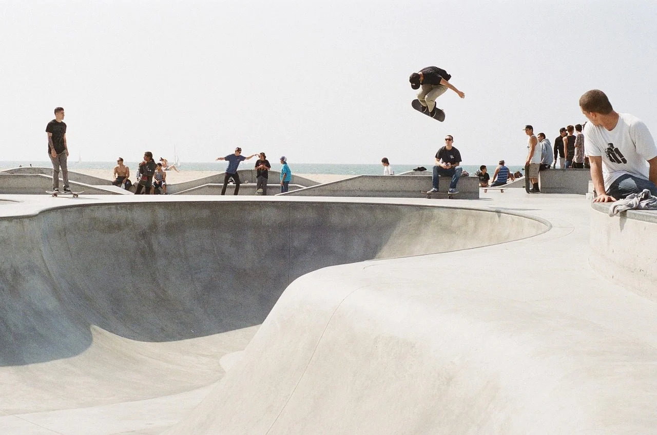 skaters at a skatepark