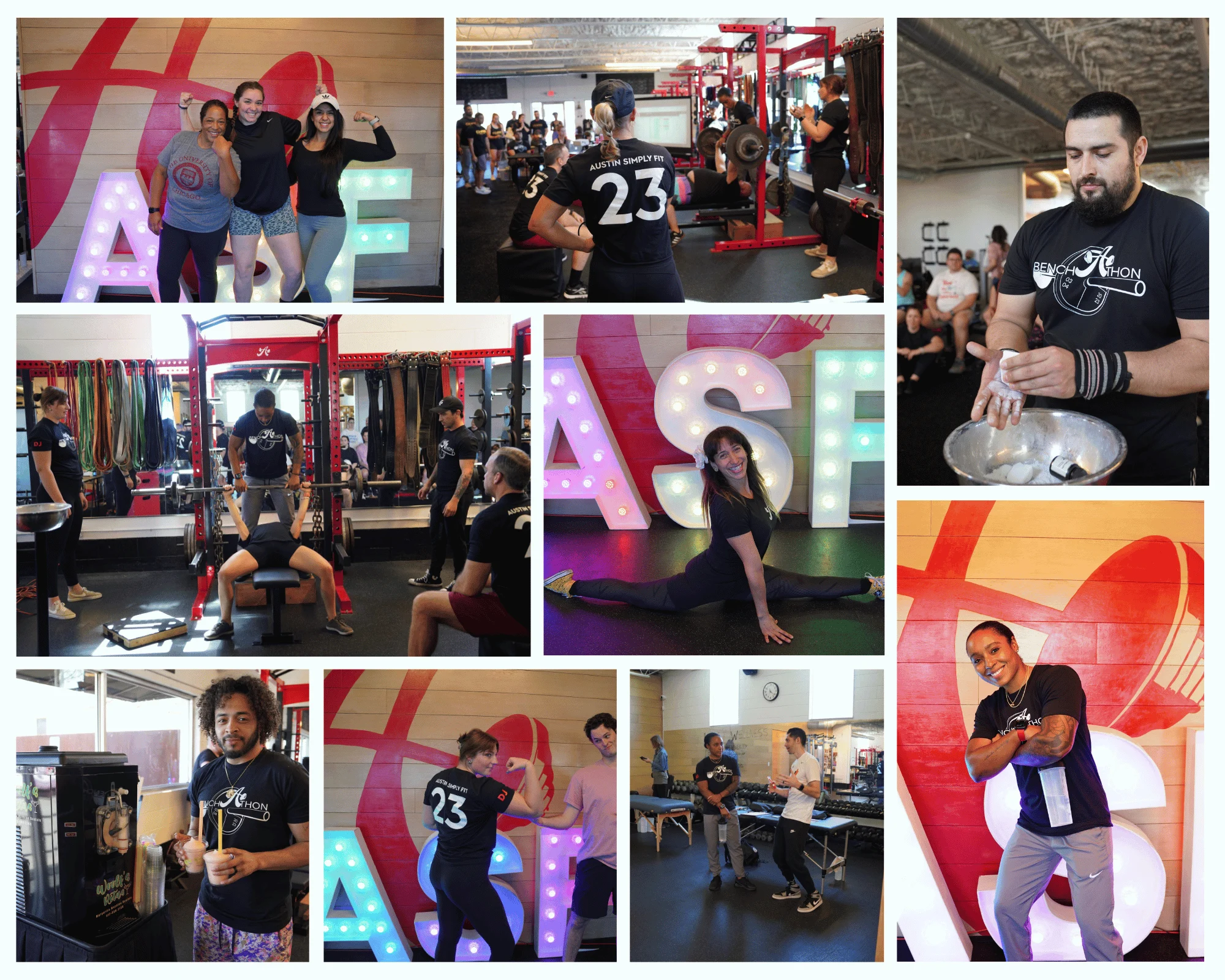 Collage of photos from Bench-A-Thon