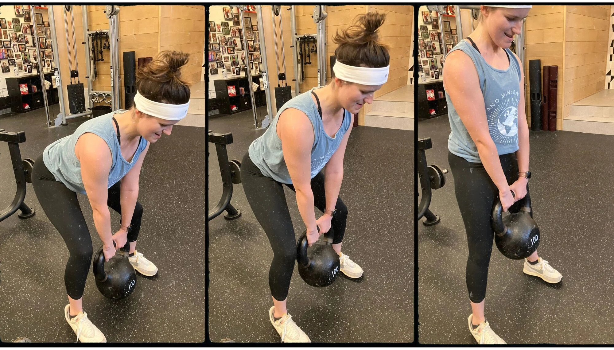 client highlight doing a kettlebell deadlift
