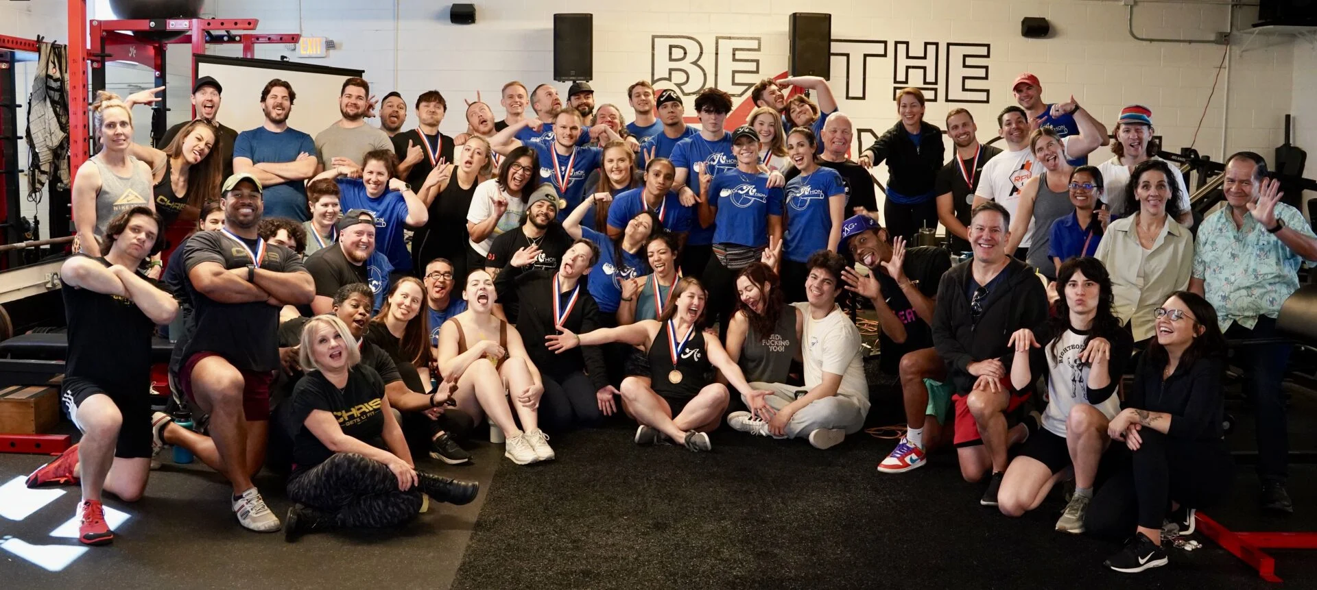 A group photo of Bench-A-Thon participants