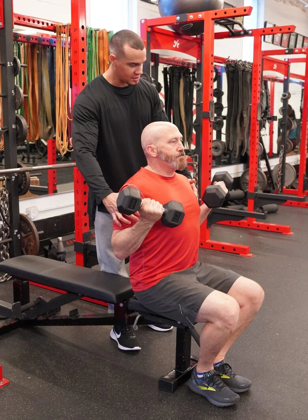 Client Highlight Jeff doing seated biceps curls