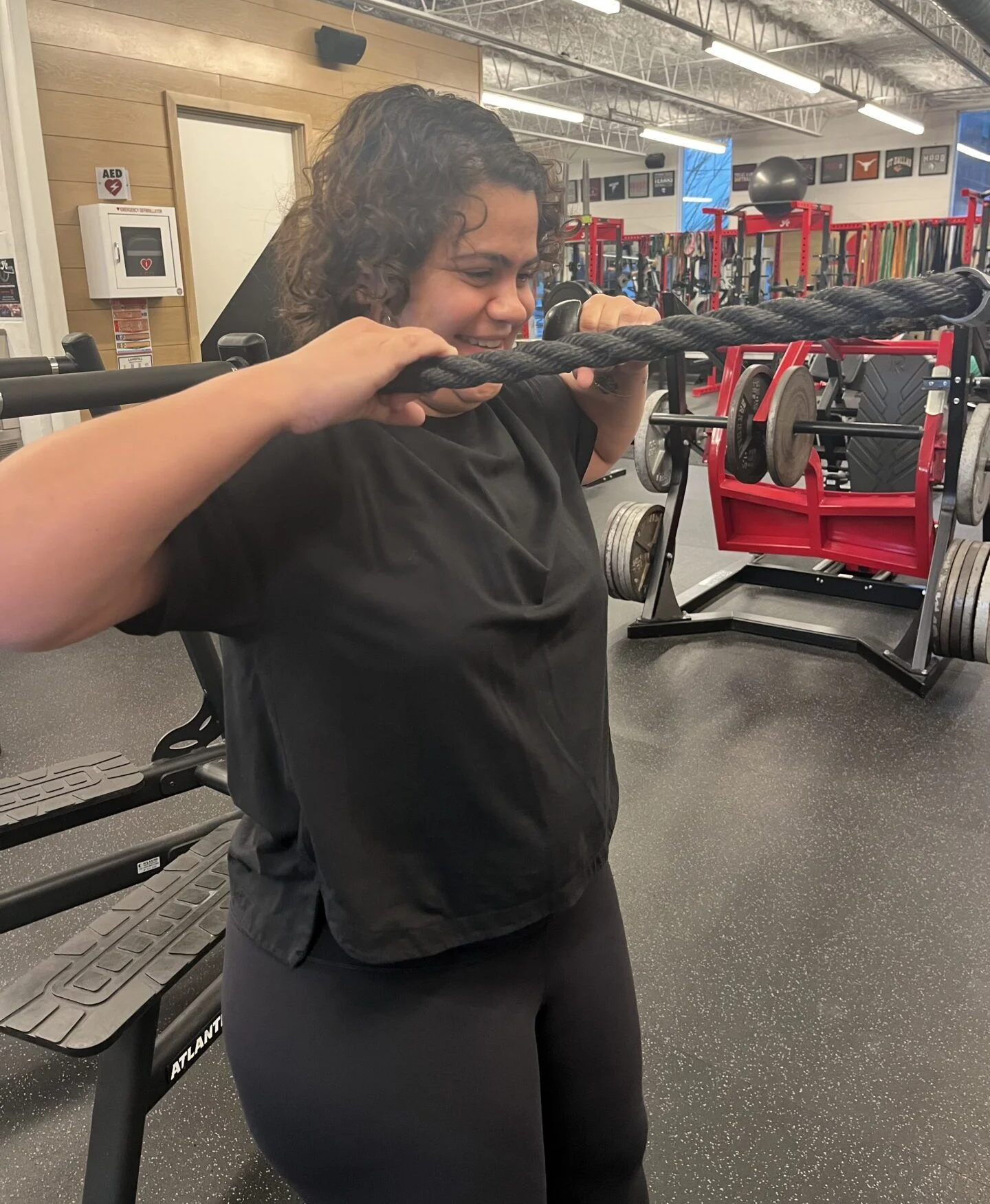 Client highlight Celia doing a face pull