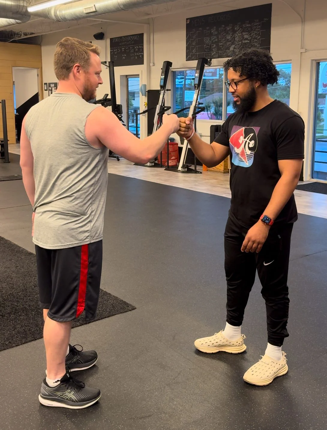 Client highlight James and his trainer, Daniel