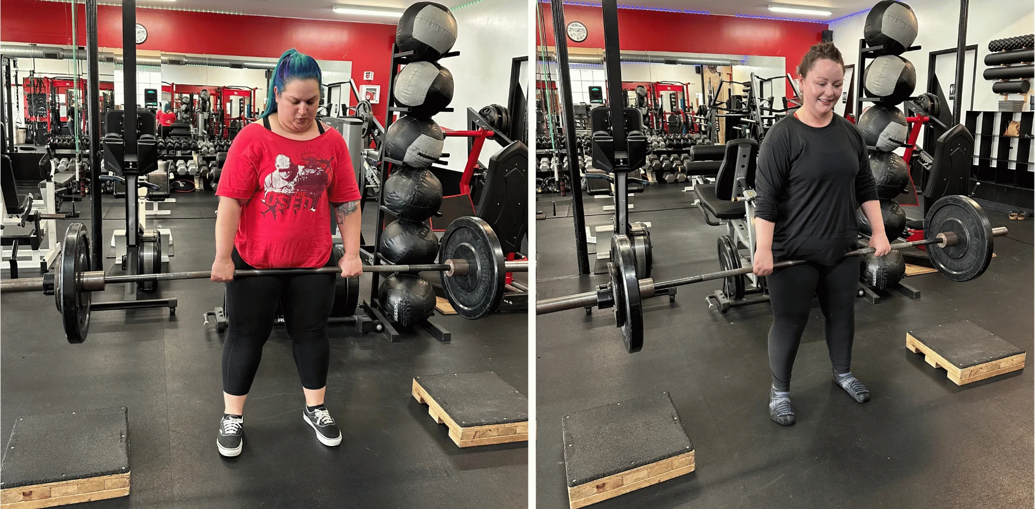 Kelsey and Mary Rae deadlifting