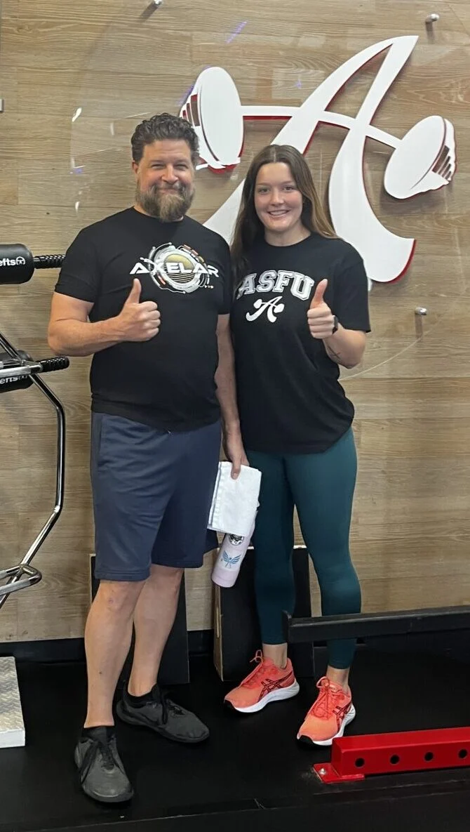 Client highlight Brian and his trainer, Bailee