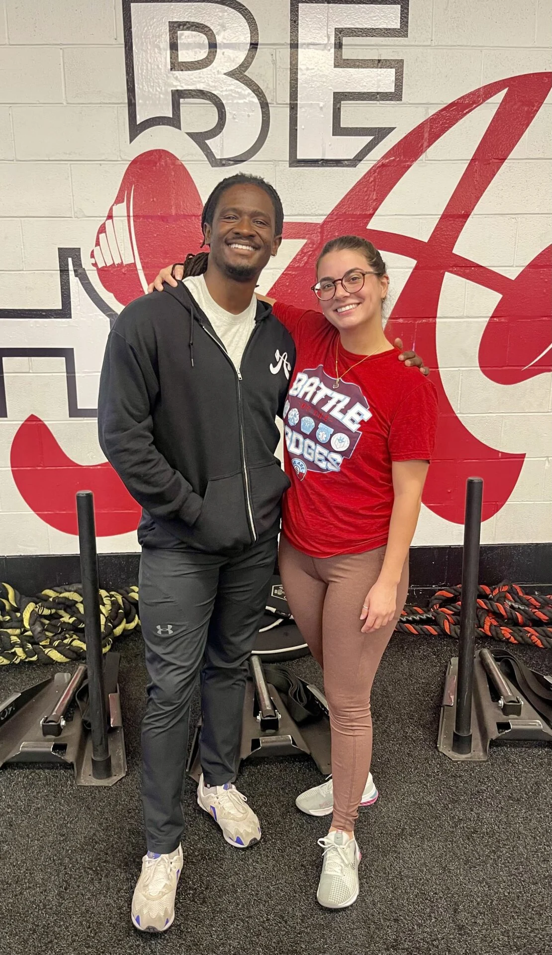 client highlight Nicole and her personal trainer, Darryl
