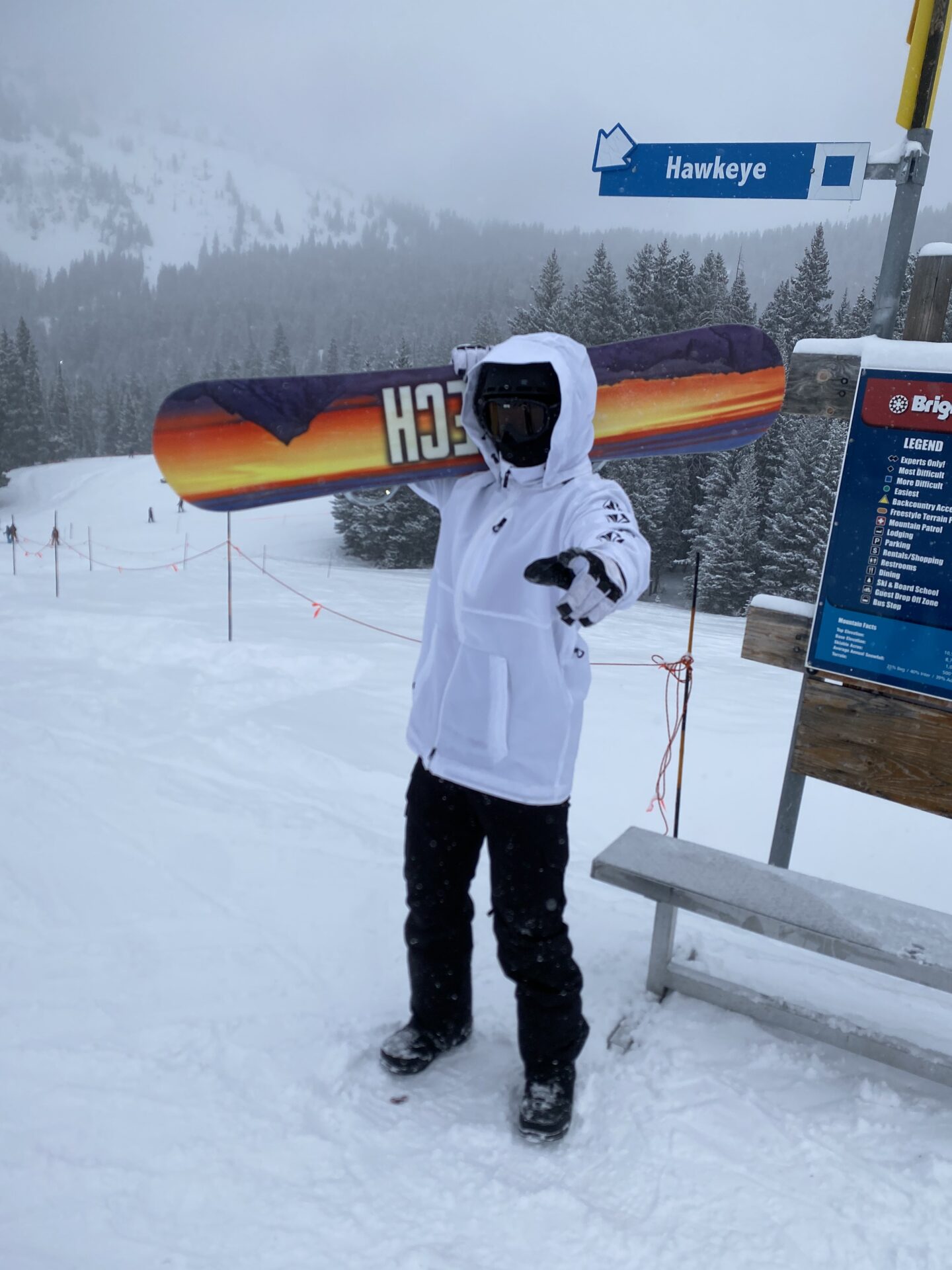 Featured Trainer Payton Bergeron with a snowboard