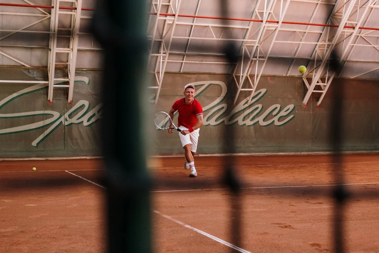 Tennis player holding a racket
