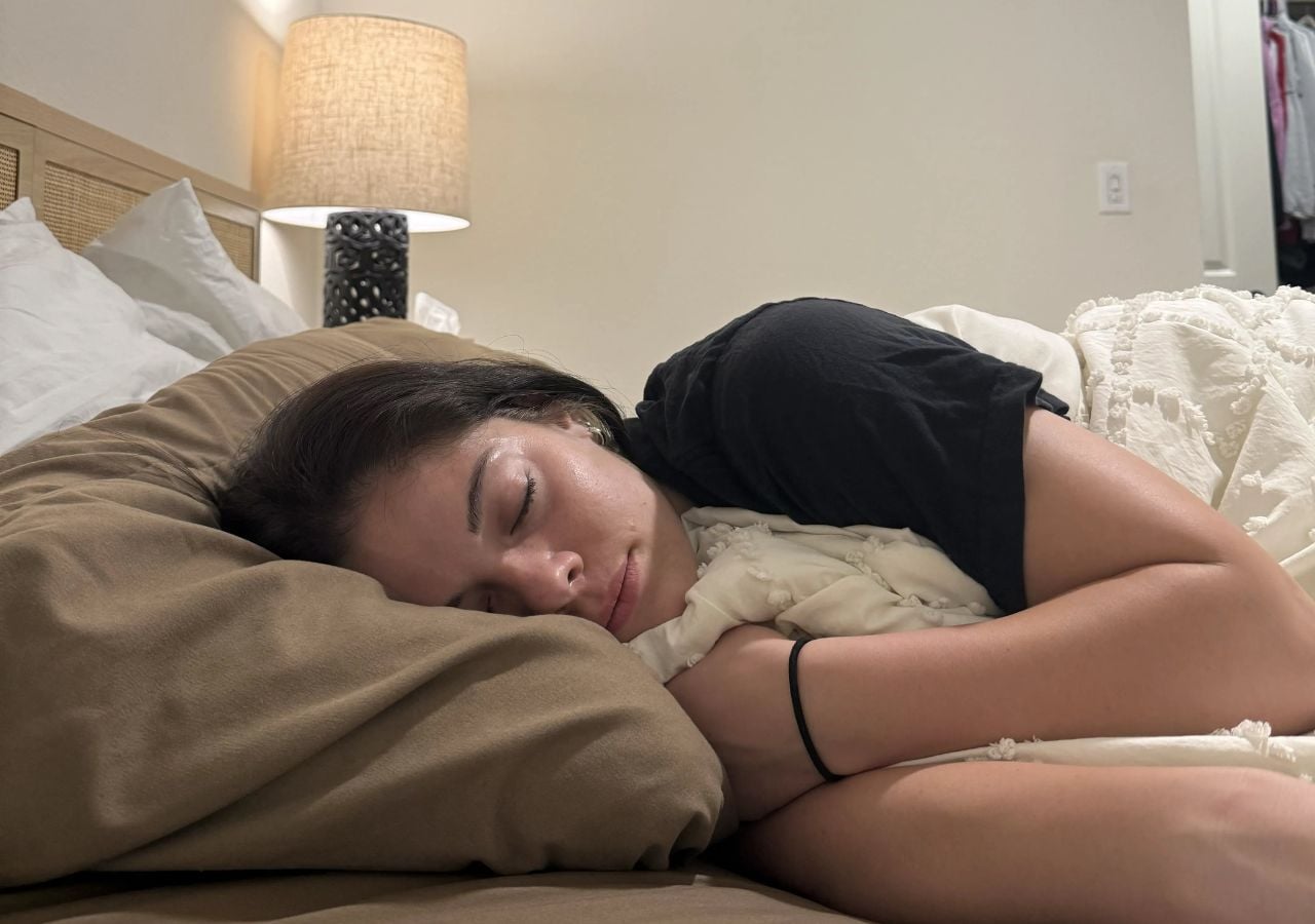 a woman sleeping